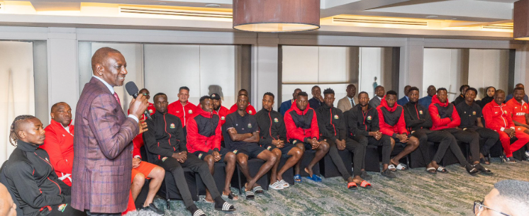 President William Ruto Addressing the Harambee Stars team